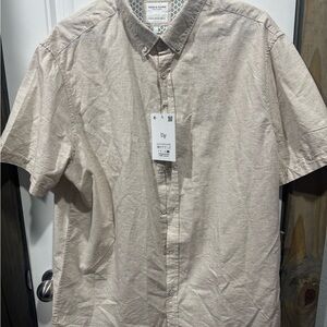 Men's Casual Beige Button Down Shirt